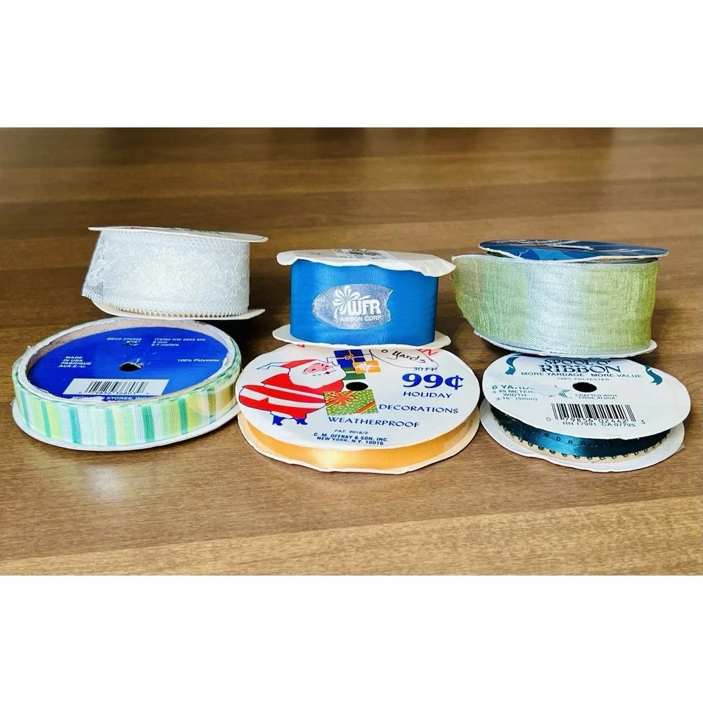 Vintage Ribbon Lot Sewing Millinery Trim Craft Spools Scrapbook Cottagecore